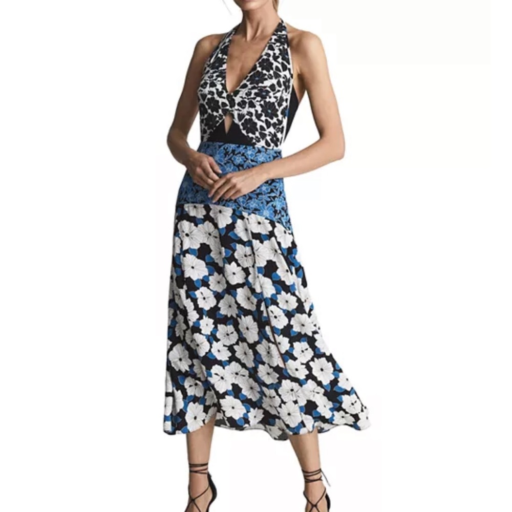 REISS
Mara Mix Print Resort Midi Dress SIZE UK14/US10